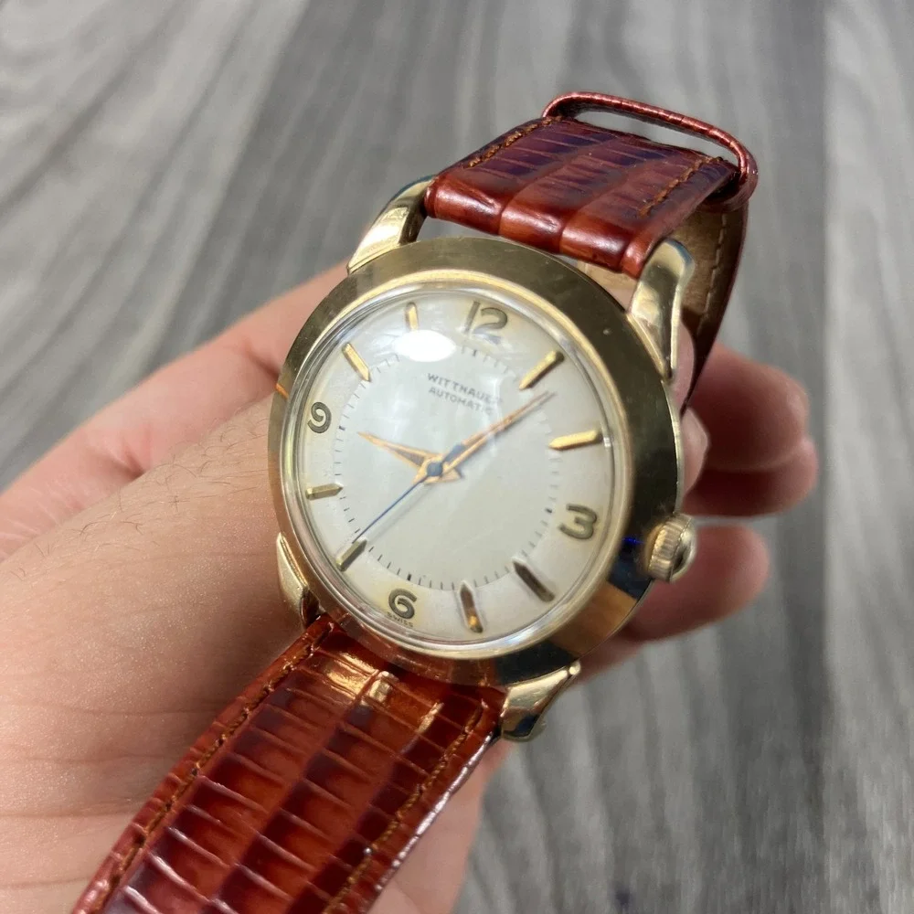 Vintage Wittnauer Men's Automatic Watch 17 Jewels 10K Gold Filled Swiss 1950s